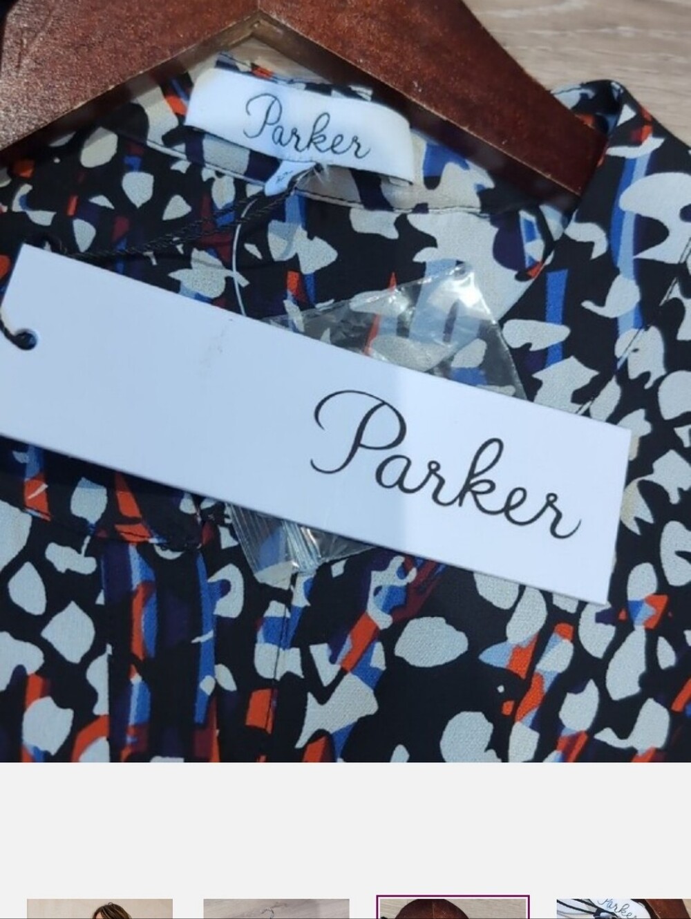 NWT Parker 100% Silk Abstract Pleated Camisole Blouse Top